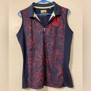 Women’s golf/athletic shirt with Hawaiian print